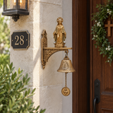 Our Lady of Grace Wall Bell – Antique Gold Marian Door Blessing Decor