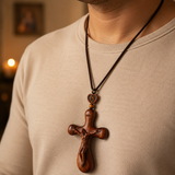 Bgcopper Rosewood Crucifix of Jesus' Passion (Necklace & Car Charm Options)