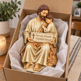 Saint Joseph & Child Jesus Resin Figurine – Strong Hands, Faithful Heart Christian Home Decor
