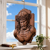 Bgcopper October Release | Beech Wood Sculpture of Jesus with Crown of Thorns — A Reminder of Love for Christmas