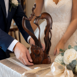 Hand-Carved Christian Love Sculpture – Wooden Couple Statue for Wedding & Anniversary Gift