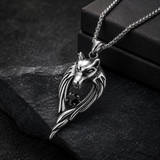 Stainless Steel Wolf Head Pendant Necklace