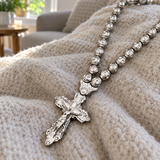 Walk in Faith, Carry His Love – Sacred Crucifix Rosary Necklace, a Timeless Symbol of Jesus’ Protection, Hope & Blessings