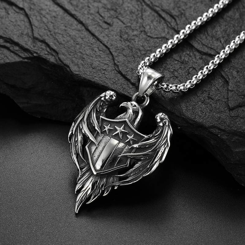 American Flag Bald Eagle Flag Necklace