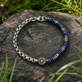 Boho Natural Stone Compass Beaded Bracelet