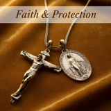 Jesus Cross and Virgin Mary Combination Necklace Pendant