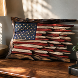 Hand-Carved Solid Wood American Flag Wall Art – Rustic Patriotic Home Decor & Veteran Gift
