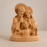Holy Family Round Wooden Tabletop Ornament