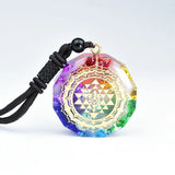 Orgonite Pendant Om Symbol Luminous Necklace Chakra Healing Energy Necklace Meditation Jewelry 1.38 inch