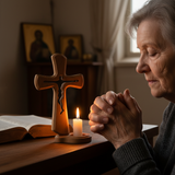 Beechwood Cross Candle Holder: Bearing Faith in Wood, Kindling Devotion with Light