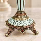 Elegant Nine-Branch Hanukkah Menorah – Vintage Enamel Candle Holder
