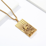 American Flag Bald Eagle Flag Necklace