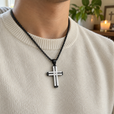 Layered Cross Necklace – Titanium Steel Christian Pendant
