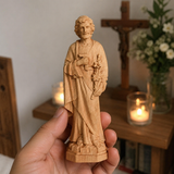 Joseph Beechwood Round Carved Tabletop Ornament