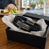 Celtic Knot Cross Multi‑Layer Leather Magnetic Bracelet - gift presentation