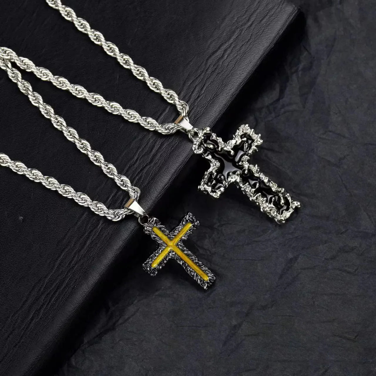 Lava Chain Lava Cross Pendant Necklace Titanium Chain – BGCOPPER