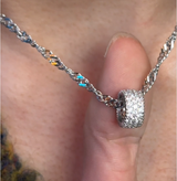 Iced-Out Barrel Pendant Necklace – Timeless Elegance & Sparkling Simplicity