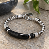 Faith Tiger Eye & Stainless Steel Men's Bracelet – Strength, Courage & Daily Reminder