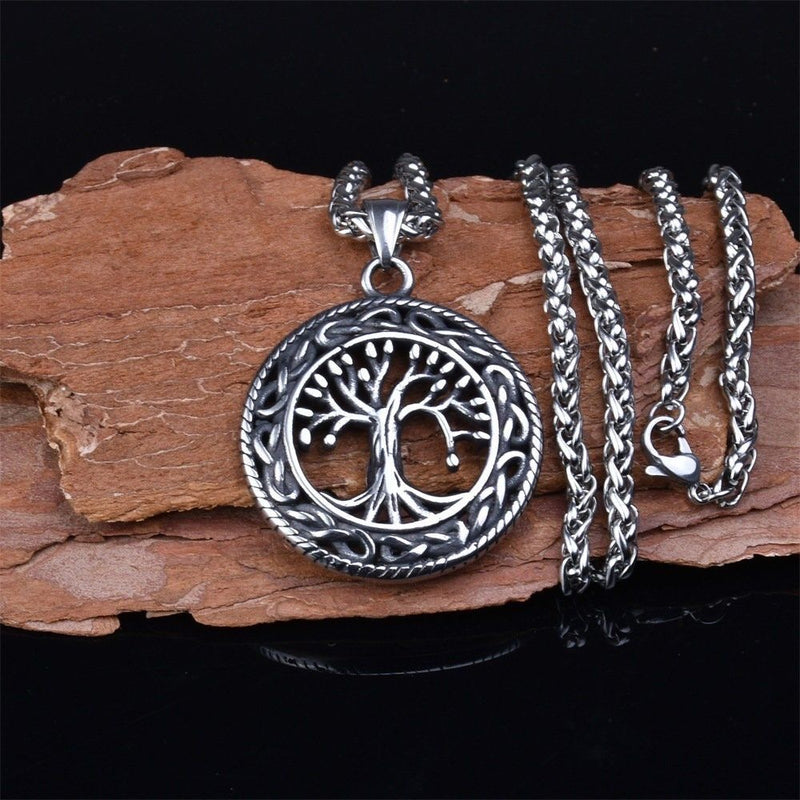 Baum des Lebens Halskette Anhänger Edelstahl Schutz Lucky Talisman Keltischer Schmuck für Männer Frauen
