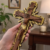 Hand-Carved White Ash Wood Cross - Sacred Christian Home Altar Decor for Christmas & Spiritual Gifting