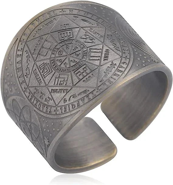 Seven Archangels Ring for Men Stainless Steel The Seal Of Solomon ...
