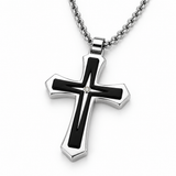 Modern Two-Tone Cross Necklace – A Bold Daily Reminder of Faith