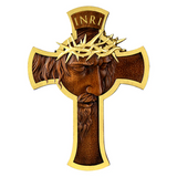 Jesus Crown of Thorns Crucifix Wooden Large Crucifix
