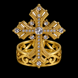 Christian Cross Ring Collection – A Beautiful Symbol of Faith, Hope & God's Love | Gold Crystal & Pearl Cross Keepsake Gift