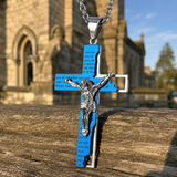 Stainless Steel Cross Pendant with Scripture – Comes with a 24-inch chain