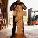 Handcrafted Beechwood Cross: Jesus with the Crown of Thorns