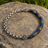 Boho Natural Stone Compass Beaded Bracelet