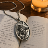 S925 Jesus Carrying the Cross Sacred Heart Pendant Necklace