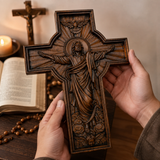 The Ascension Cross - Hand-Carved Jesus Crucifix with Holy Spirit Dove