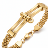 Minimalist Double‑Row Chain Bar Stainless Steel Bracelet