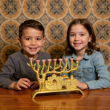 Golden Jerusalem 9-Branch Menorah: Light That Ties to the Holy City