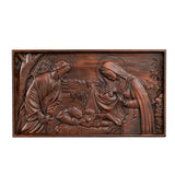 Nativity Scene Wood Carved Plaque, Religious Wall Decor, Christmas Gift