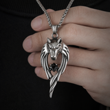 Stainless Steel Wolf Head Pendant Necklace