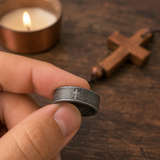 Scripture Cross Stainless Steel Ring