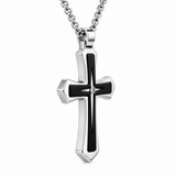 Modern Two-Tone Cross Necklace – A Bold Daily Reminder of Faith