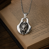 Men’s 3D Lion Head Shield Stainless Steel Vintage Necklace