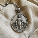 Pure Tin Miraculous Medal Virgin Mary Necklace