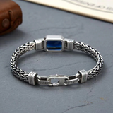 Vintage Sapphire Braided Copper Bracelet - product view