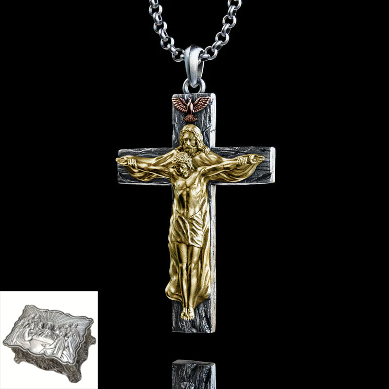 New Titanium/S925K Silver Trinity Cross Necklace