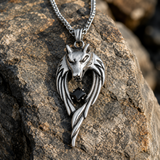 Stainless Steel Wolf Head Pendant Necklace