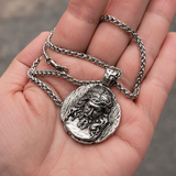 Crown of Thorns Jesus Double‑Sided Medallion Necklace, Stainless Steel Sacred Heart Pendant for Men Product Parameters