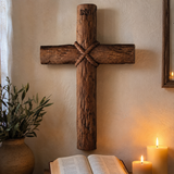 Hand-Carved Beechwood Intertwined Cross of Unity in Christ