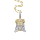 Crucifixion Crown of Thorns Zirconia Men's Hip Hop Pendant Necklace