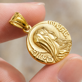 Virgin Mary Coin Necklace, 316L Titanium Steel Vintage Medal Pendant