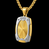 Radiant Shield Pendant Necklace – Titanium Steel Faith-Inspired Men's Necklac