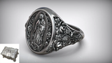 S925K Silver Our Lady of Guadalupe Ring